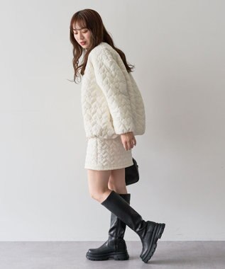 Green Parks ・ｓｗｉｎｇ　ｂｙ　ハートキルトコクーンブルゾン Ivory