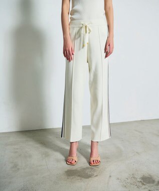 GRACE CONTINENTAL サイドラインニットパンツ ホワイト