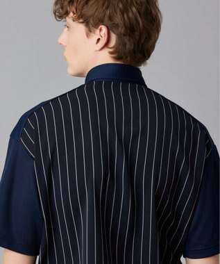23区GOLF 【23Fondation/MEN】【UVケア】ハイブリッド ポロシャツ ネイビー系