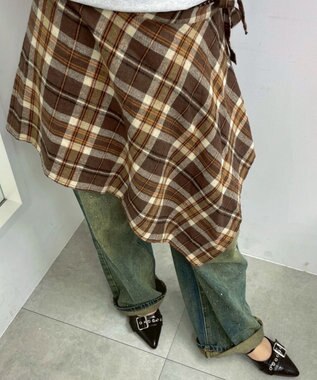 WEGO チェックラップスカート