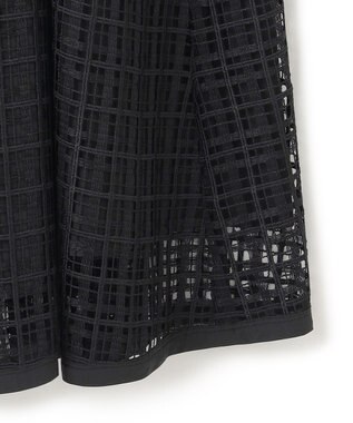 23区 【洗える】Broche チェックレース スカート ブラック系