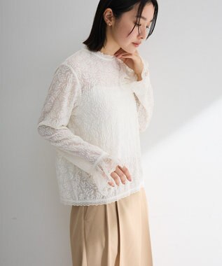 Green Parks 総レースプルオーバー Ecru