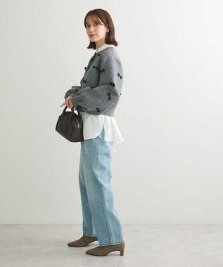 Green Parks ・ｓｗｉｎｇ　ｂｙ　メニーリボンニットカーディガン Dark Gray Mixture