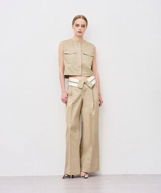 uncrave チノギャバジン ジレブラウス ベージュ