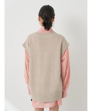 earth music&ecology ミニブークレＶネックベスト Light Beige