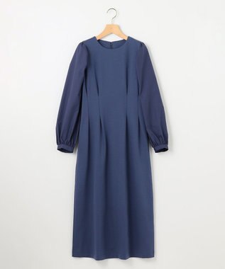 組曲 S シャツスリーブポンチ ワンピース ブルーグレー系