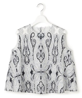 23区 【洗える】Ratti ドローイング ペイズリー プリント ブラウス ブラックプリント