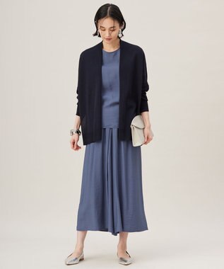 自由区 【アンサンブル対応・洗える】ドライシアーファインゲージ カーディガン ネイビー