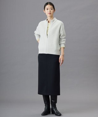 J.PRESS LADIES L 【洗える】CAT ジップアップブルゾン ニット ライトグレー系