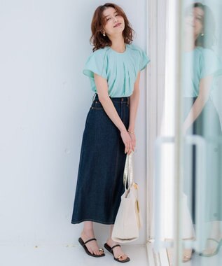 23区 L 【Oggi4月号掲載/洗える】23区DENIM ストレッチ デニムスカート ネイビー系