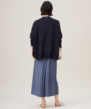 自由区 L 【アンサンブル対応・洗える】ドライシアーファインゲージ カーディガン ネイビー