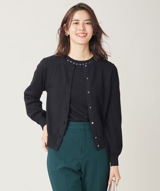 ANY SIS 【洗える】ウールブレンド カーディガン ブラック