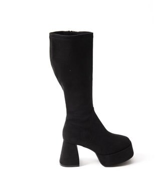 WEGO ストーム付きワイドヒールロングブーツ ブラックその他