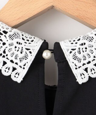 組曲 S 【2WAY】レース襟フレンチテリー カットソー ブラック系
