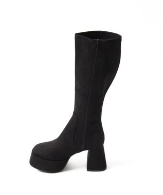 WEGO ストーム付きワイドヒールロングブーツ ブラックその他