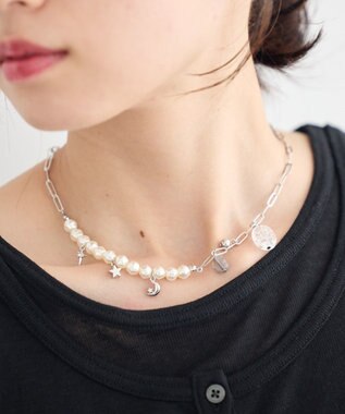 earth music&ecology パールＭＩＸチャームネックレス