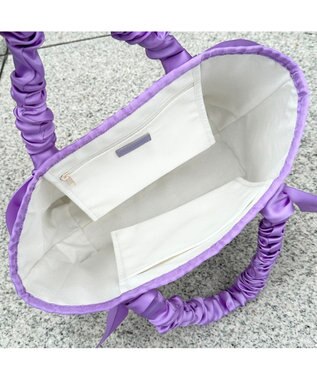 LA BAGAGERIE 【インスタグラマー Chiyoさん×LA BAGAGERIE】ギャザーリボンハンドルトート パープル