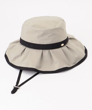 TOCCA 【UV99%以上カット・吸水速乾・抗菌防臭・洗える・サイズ調整可・強撥水】FRILL RAIN HAT レインハット ベージュ系