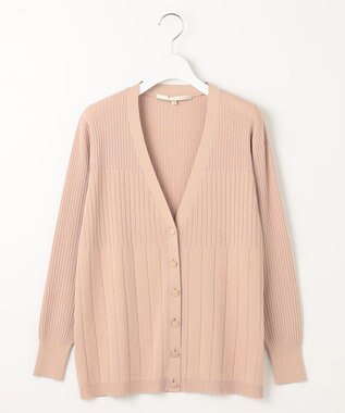 自由区 【洗える・XSサイズあり】ハイツイストコットンアセテート カーディガン ローズ系