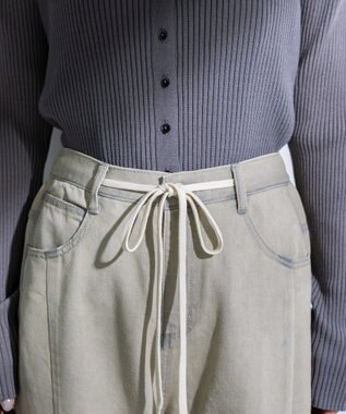 Green Parks コクーンシルエットデニムパンツ Gray Beige