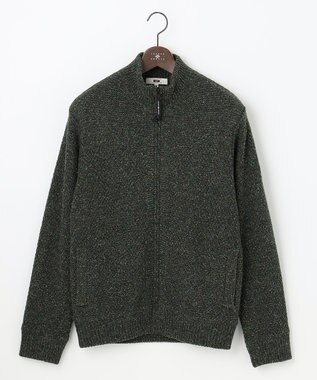 JOSEPH ABBOUD MOUNTAIN 【UNISEX】総裏フルZIP ニットブルゾン オリーブ系