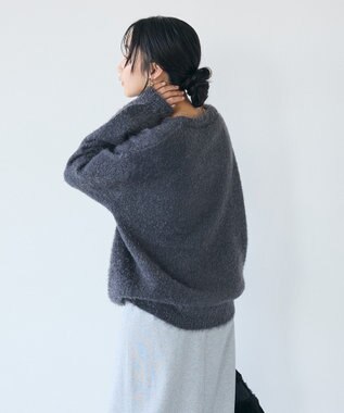 CRAFT STANDARD BOUTIQUE アニマルシャギーニットプルオーバー Charcoal Gray