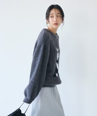 CRAFT STANDARD BOUTIQUE アニマルシャギーニットプルオーバー Charcoal Gray