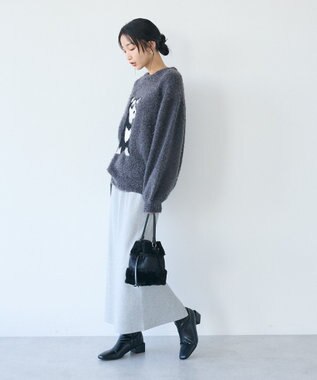 CRAFT STANDARD BOUTIQUE アニマルシャギーニットプルオーバー Charcoal Gray