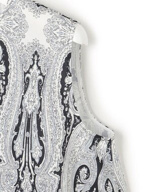 23区 L 【洗える】Ratti ドローイング ペイズリー プリント ブラウス ブラックプリント