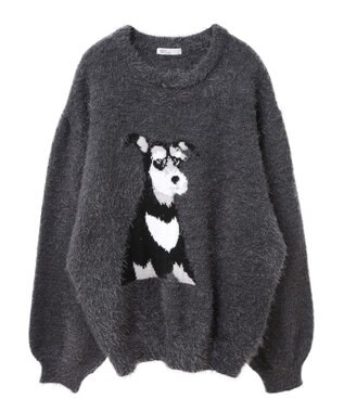 CRAFT STANDARD BOUTIQUE アニマルシャギーニットプルオーバー Charcoal Gray