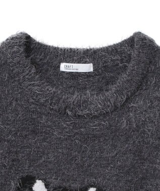 CRAFT STANDARD BOUTIQUE アニマルシャギーニットプルオーバー Charcoal Gray