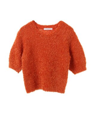 Green Parks テープヤーン半袖ニットプルオーバー Orange