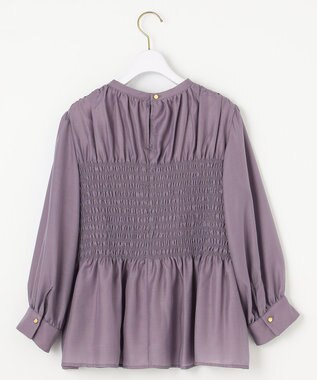 ANY SIS 【洗える】オーガンジーシャーリング ブラウス プラム