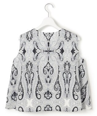 23区 L 【洗える】Ratti ドローイング ペイズリー プリント ブラウス ブラックプリント