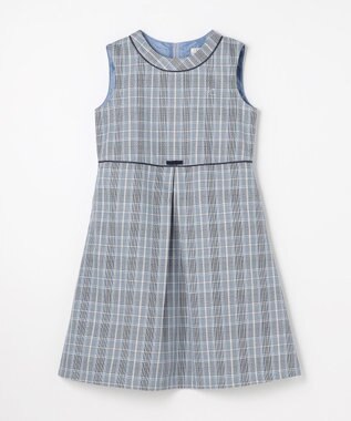 組曲 KIDS 【150-160㎝】グレンチェック ジャンスカ サックスブルー