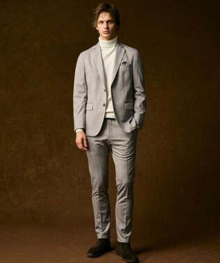 JOSEPH ABBOUD 【キングサイズ・ストレッチ/伸縮回復性】フランネルジャージージャケット ライトグレー系