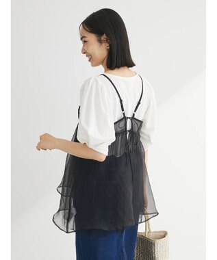 Green Parks リバーシブルチュールビスチェ Black