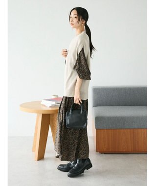 CRAFT STANDARD BOUTIQUE クルーネックニットベスト Gray Beige