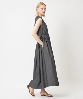 BEIGE， POMEGRANATE / フレアワンピース Chambray Black