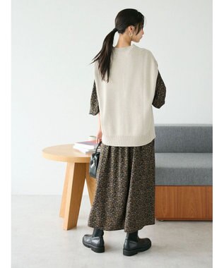 CRAFT STANDARD BOUTIQUE クルーネックニットベスト Gray Beige