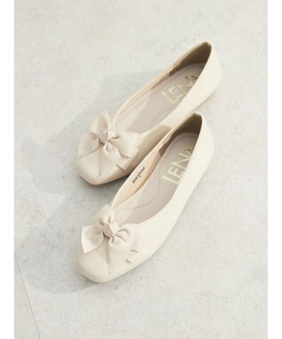 Green Parks ・ＬＥＮＡ　リボンフラットパンプス Ivory