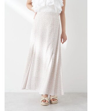 earth music&ecology 揺れる小花柄裾フレアスカート