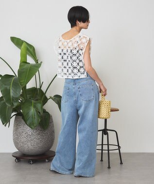 AMERICAN HOLIC 【選べる丈】アートレースベスト Off White