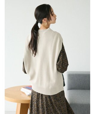 CRAFT STANDARD BOUTIQUE クルーネックニットベスト Gray Beige