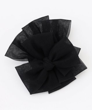 組曲 リボンレイヤードコサージュ ブラック系