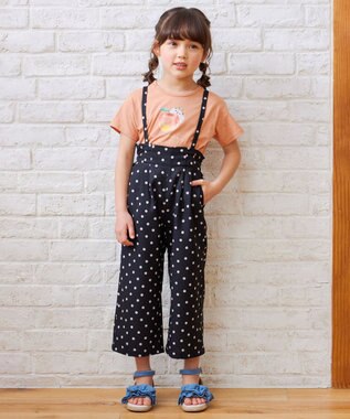 ANY KIDS 水彩風 アニマルプリント Ｔシャツ オレンジ×ハリネズミ