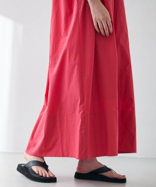 BEIGE， 【洗える】MALLOW / コットンパフスリーブマキシドレス Poppy Red