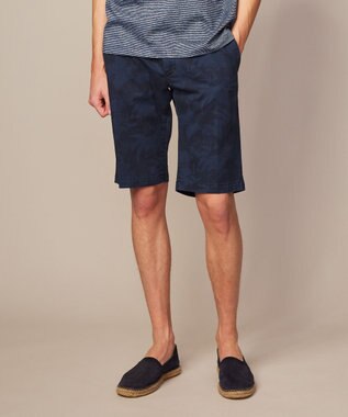 JOSEPH ABBOUD 【イタリア素材/製品染め】ボタニカルヘリンボンプリント ショーツ ネイビー系6