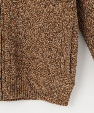 JOSEPH ABBOUD MOUNTAIN 【UNISEX】総裏フルZIP ニットブルゾン キャメル系