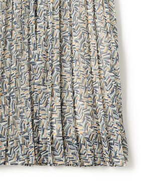 23区 【洗える】シアーヘリンボーンプリント プリーツ スカート ブループリント